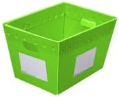 Reusable Plastic Postal Tote, Storage Box Collapsible Tote, Lightweight, Water-Resistant, (Pack of 2), Green