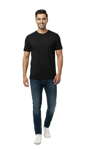 Image of Men's 100% Supima Cotton Crew Neck T-Shirt - Classic Slim Fit, Ultra-Soft Breathable Fabric, Short Sleeve Solid Tee