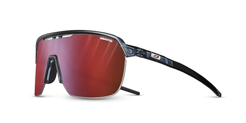 Julbo Lunettes de soleil running, trail, vélo, ski FREQUENCY Mixte Bleu Translucide/Noir Photochromique 0 <> 3