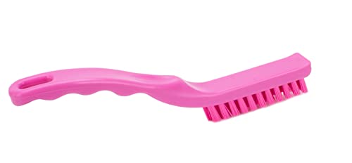 Image of SPARTA Detail Brush Grout Brush, Crevice Brush with Hanging Hole for Bathroom, Kitchens, Countertop, Plastic, 9 Inches, Pink