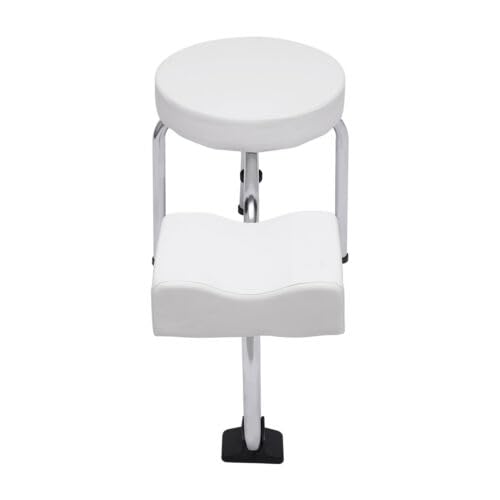 Taburete de cuidado de pies con reposapiés, 2 en 1, taburete de pedicura, taburete para tatuaje, reposapiés ajustable, almohadilla de PVC, soporte para uñas, spa, belleza, salón, estudio,