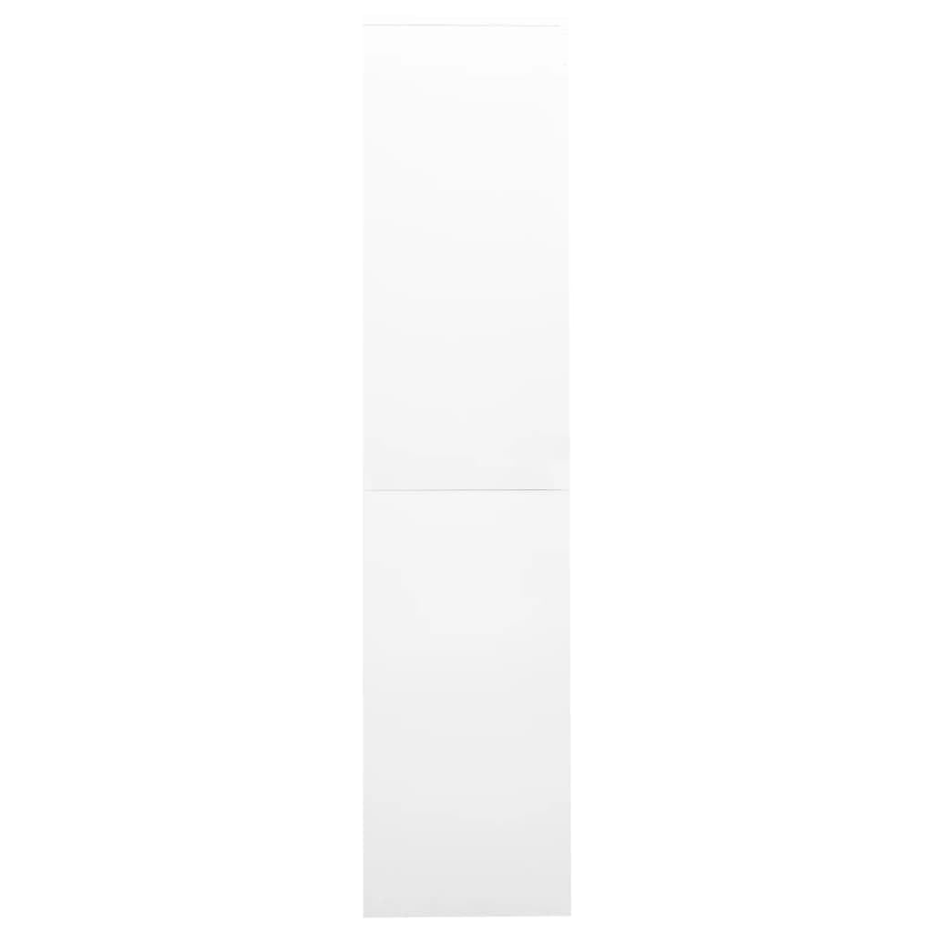 Armadio da ufficio con ante scorrevole, in acciaio bianco, 90 x 40 x 180 cm, con serratura, 4 ripiani regolabili per cartelle, robusto armadio in metallo