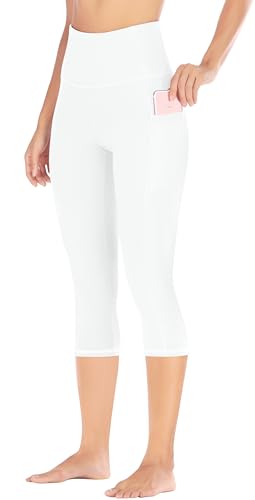Image of Ewedoos Capri Leggings for Women High Waisted Yoga Pants with Pockets for Women Tummy Control Workout Leggings Yoga Capris