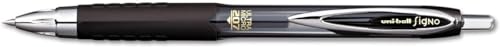 Image of Signo 207 Roller Ball Retractable Gel Pens, Bold Point (1.0mm), Black Ink, 6 Count, Bundle with Plastic Reusable Pouch