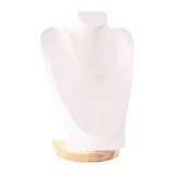 Hellery Soporte de Collar Organizador de Bustos para Exhibir Collares Joyería Colgantes Hecho en Madera Adecuado para Uso en Mostrador Tienda Ferias, 30 Cm Pu, universal