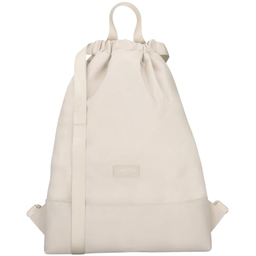 LARKSON Turnbeutel Damen & Herren Beige - No 7 - Rucksack Damen für Sport und Festival - Beutel Rucksack Klein mit Innentasche - Außentasche für Schnellzugriff