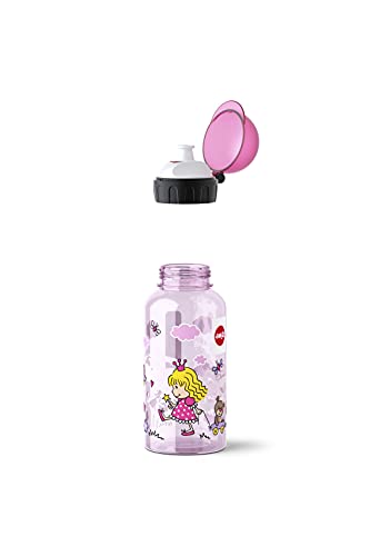 Emsa Kinder-Trinkflasche 518122 | 400 ml | Kids Princess | Sicherheitsverschluss | 100 % dicht | BPA frei | hygienisch | Tritan, 1 Stück (1er Pack), Prinzessin
