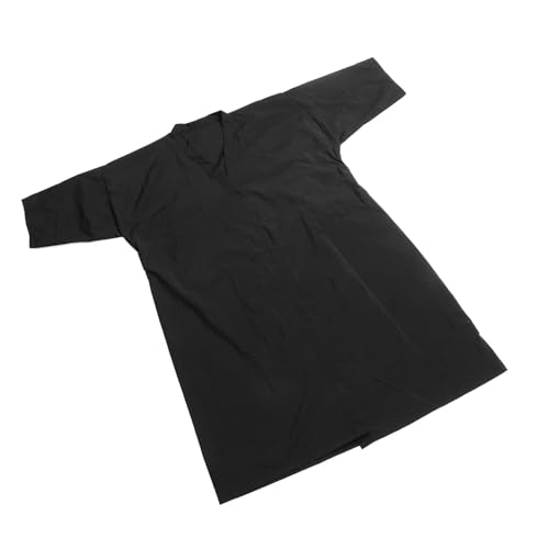 Photo de FONDOTIN Peignoir De Salon De Coiffure Pour Femme Noir Taille Moyenne Confortable Léger Usage Professionnel Spa Tunique Client