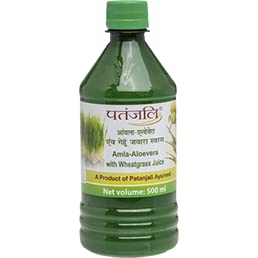 Patanjali Amla Aloevera With Wheat Grass Juice - 500 Ml (16.90 Oz)