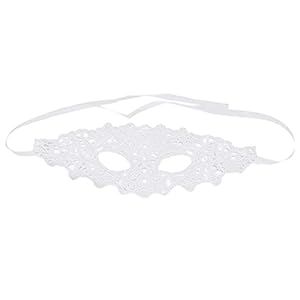 Dames Bloemen Kant Oog Masker Hollow Kostuum (Color : White)