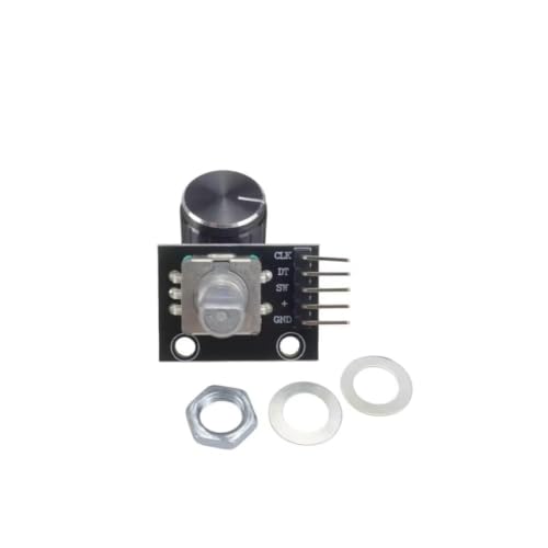 Module d'encodeur rotatif KY-040 avec bouton poussoir 20 impulsions 360° et capuchon EC11 noir (3 pièces) - 4