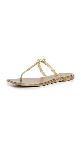 Tory Burch Women's Roxanne Jelly Sandals, Gold Glitter/Gold, 8 Medium US