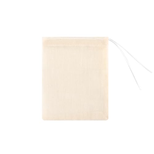 25 Piezas Saquitos para Especias, Bolsas de Malla Reutilizables, Bolsitas de Té de Algodón para Hornear, Té, Café, Hierbas, Especias, Inmersión 8 x 10 cm(Beige)