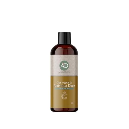 Óleo Vegetal de Amêndoa Doce - Prensado a Frio, 100% Puro e Vegano | Alto Poder De Hidratação Para Corpo e Rosto 120 ml - Aroma D’alma