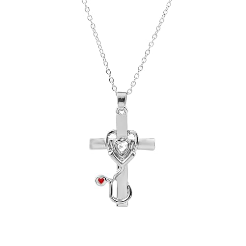Collier croix en argent cœur d'amour infini éternel pour célébrer un lien unique