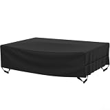 Zoegneer Copertura per mobili da esterno impermeabile antivento in tessuto Oxford con rivestimento in PU per sdraio da giardino divano sedia in rattan set antipolvere protezione solare nero 1 pezzo