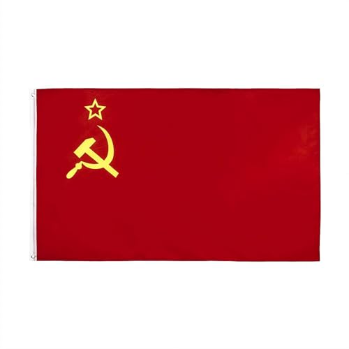 Drapeau de l'Union soviétique - Couleurs vives et résistant à la décoloration, motif faucille et marteau, drapeau national en polyester des républiques socialistes de l'URSS pour décoration de fête