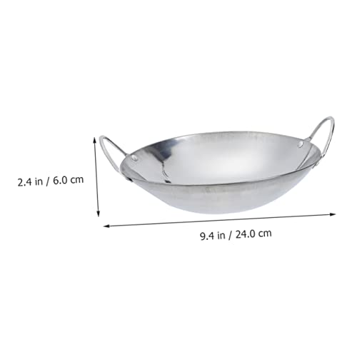 Ollas de cocina de acero inoxidable con asas dobles para wok miniatura 2