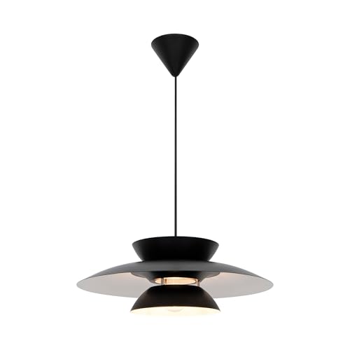 Suspension dôme noir Nordlux Carmen E27 avec diffusion lumineuse ciblée et anti-éblouissement