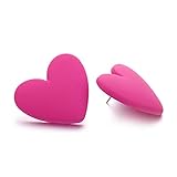 Winssigma Large Heart Earrings, Candy Color Heart Acrylic Earrings for Women Girls Jewelry Gift