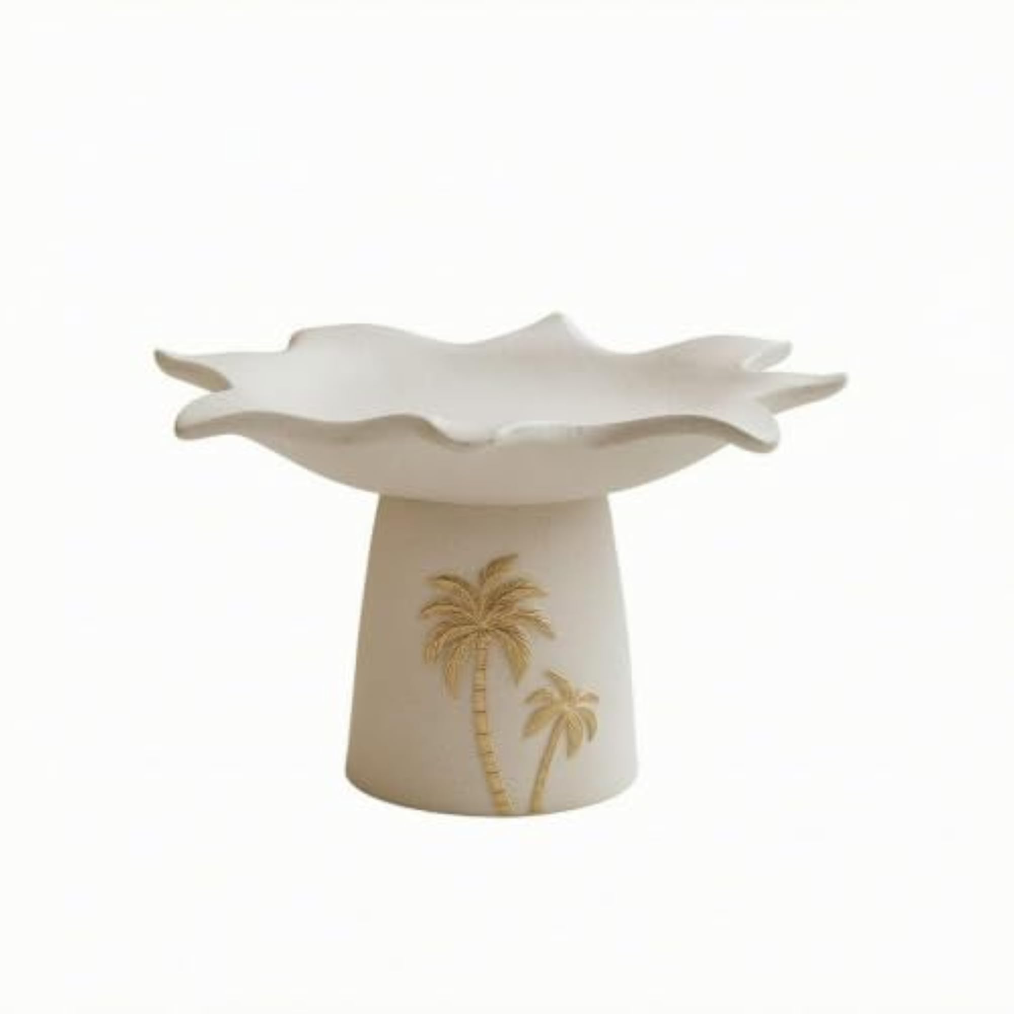 Ocean-Inspired Resin Tray with Pedestal Base