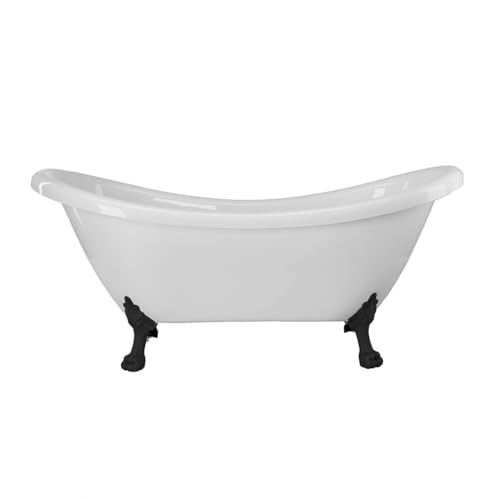 Vintage Tub & Bath Florence Acrylic Double Slipper Clawfoot Tub - No Faucet Drillings - Lion Paw...