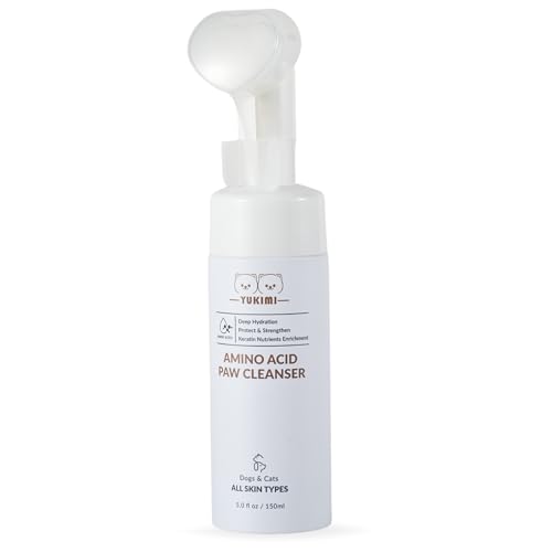 YUKIMI Premium Amino Acid Paw Cleanser with Silicone Bristle Brush for Dogs & Cats | Dermatologist Certified Hypoallergenic | Hydrating, Soothing, Deodorizing, Moisturizing | pH Balanced – 5.0 Fl Oz YUKIMI Premium Amino Acid Paw Cleanser with Silicone Bristle Brush for Dogs & Cats | Dermatologist Certified Hypoallergenic | Hydrating, Soothing, Deodorizing, Moisturizing | pH Balanced – 5.0 Fl Oz