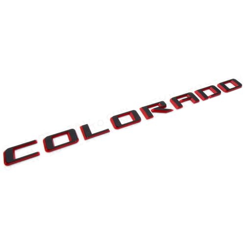 Image of 1Pc 21+ Colorado Fender /Tailgate Badge 3D Logo Emblem Truck Sport Nameplate Letter Replacement for Colorado (Black Red)
