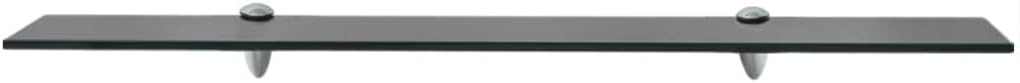 vidaXL Floating Shelf Black Tempered Glass 31.5 x 7.9 in