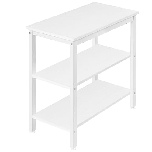 HOOBRO Table d'Appoint, Bout de Canapé à 3 Niveaux, Table de Chevet de Style Industriel, pour Salon, Chambre, Cuisine, Montage Facile, Cadre en Métal, Blanc...