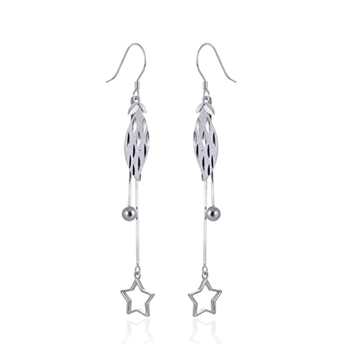 Pendentif en argent sterling feuille et étoile pour sublimer un décolleté sans bijou trop lourd
