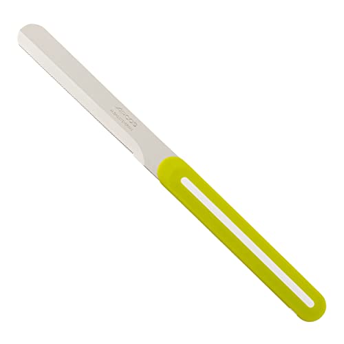 Arcos Tischmesser Serrado - Edelstahl NITRUM Klinge 100 mm - Frühstück und Küche - Grüner Polypropylen-Griff - B-Line Serie