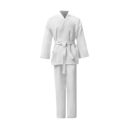 Amagogo Uniforme de Karate, Karate Kimono, Mangas largas Transpirables con cinturón, Conjunto de Trajes de Karate, Ropa de Karate para competición, Ejercicio, 150