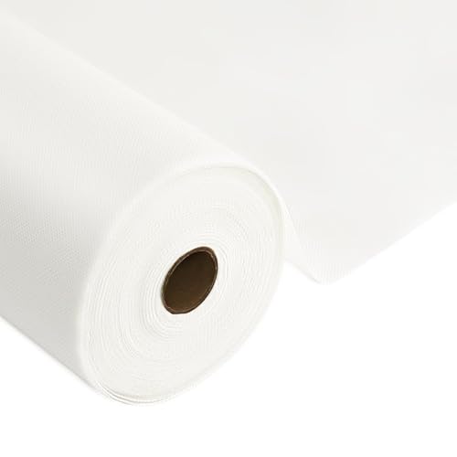 Rouleau de nappe - Blanc - 1,18 x 25 m - 1 rouleau de nappe jetable en tissu non tissé - Idéal pour toutes les fêtes, mariages, fêtes d'anniversaire,...