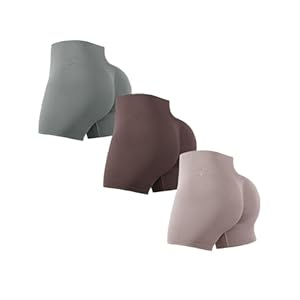 3 Piece Workout Shorts Womens Seamless High Waisted Scrunch Butt Athletic Gym Yoga Biker Shorts S-XL