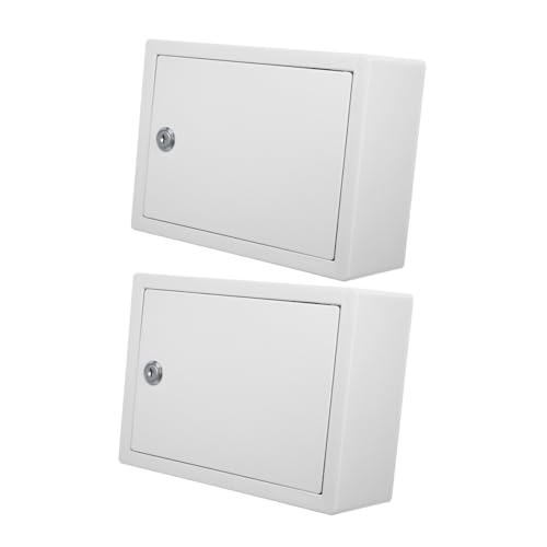 HOMSFOU 2 Cajas para Botellas De Leche Antirrobo con Cerradura para Pared con Llave para Exterior Color Blanco Abs
