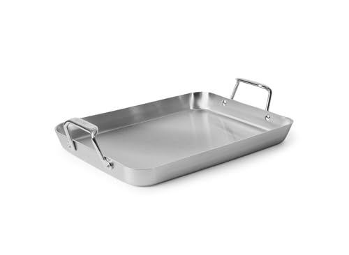 Misen Stainless Steel Roasting Pan with Handles - Versatile 5-Ply Design Easy Grip Handles Multi-Functional Cooking Ideal for Baking Searing & Roasting Superior Heat Conduction Premium - 13