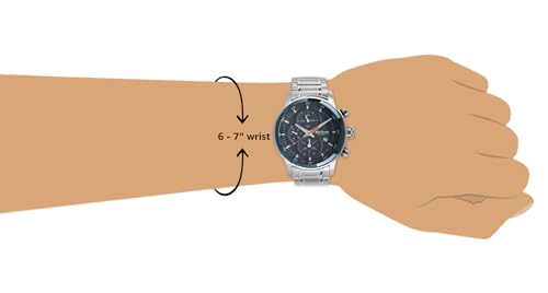 Titan Quartz Chronograph Blue Dial Stainless Steel Strap Watch for Men-NS90086KM01 - Image 5