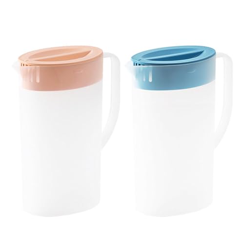 ✿ 【Design pratico】 - Questa grande brocca per l'acqua ha un beccuccio a forma di V che impedisce le fuoriuscite perché può concentrare il flusso. Ha una maniglia portatile ed è comodo da pulire.