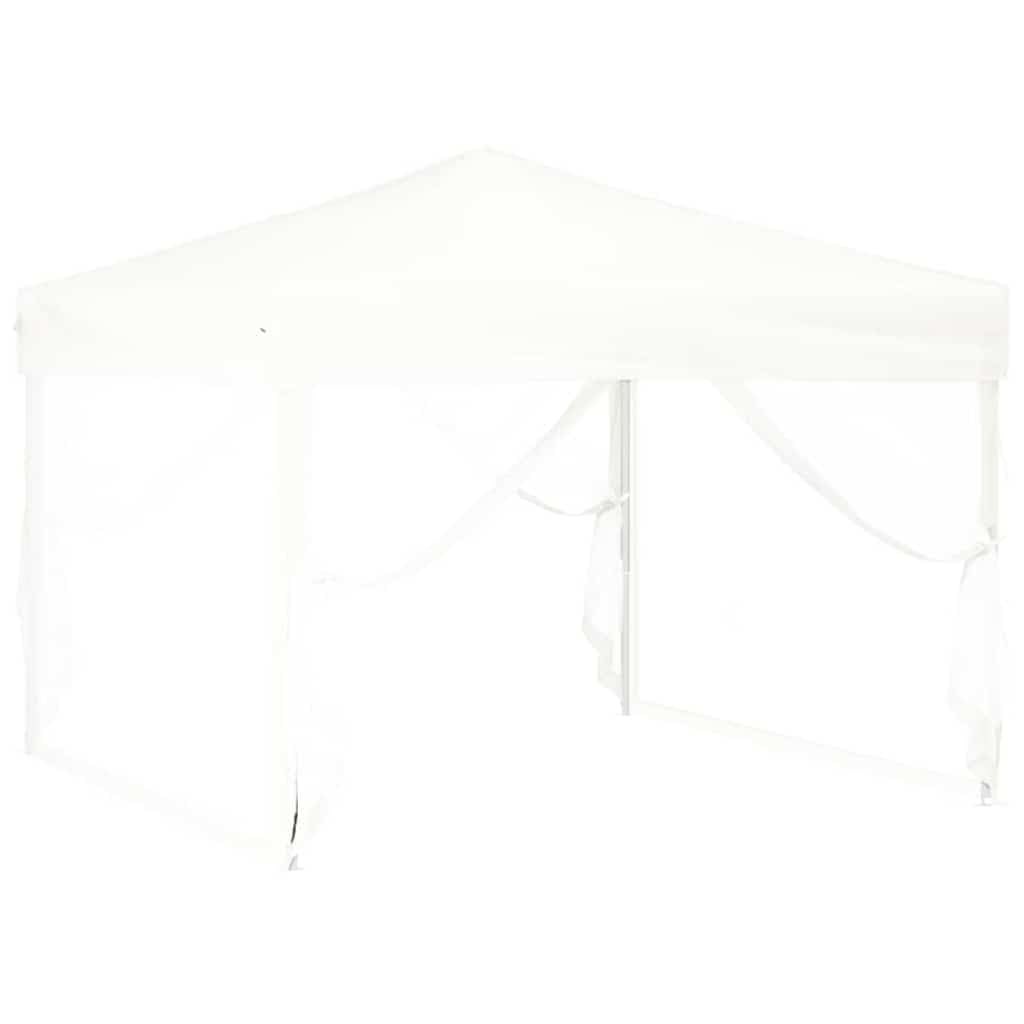 Carpa plegable para fiestas (3 x 3 m, con paredes laterales), color blanco