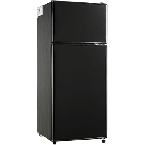 DUOSI 3.5 Cu.Ft Compact Refrigerator with Freezer, 3.5 Cu.Ft Mini Fridge with Vintage Double Door, 7 Level Adjustable Thermostat for Home Kitchen, Dorm, Bar, Office, Apartment and More Cover