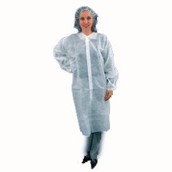 Keystone Polypropylene Lab Coat, X-Large, White Case of 30