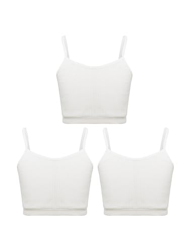 3pcs Kids Girls Crop Bra Dance Tops Yoga Gym Training Bras Ribbed Camisole Vest Gym Fitness Sport Top Underwear4