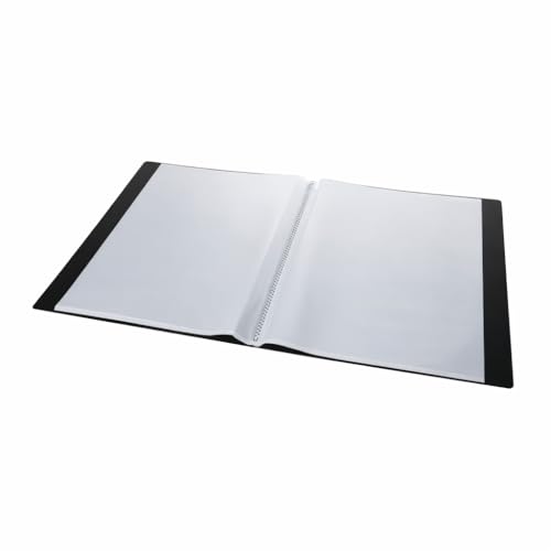 EUROPEL Sichtbuch A4 mit 30 Klarsichthüllen 60 Seiten Flexibles PP Ringbuch Präsentationsmappe für Büro Schule Meetings Schwarz