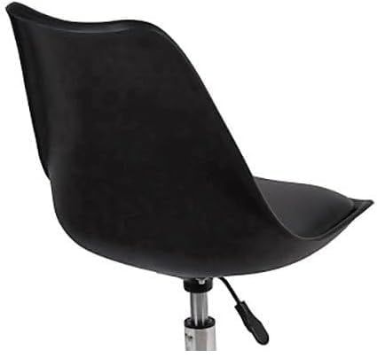 Image of Furniture Modern Adjustable Hydraulic Executive Office Home Computer Task Ergonomic Desk Chair on Stopper Mid Back Leather Working Rolling Stool Black 1 Pc