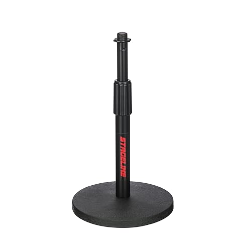 Stageline DS70BK Support de micro de bureau Noir réglable en hauteur