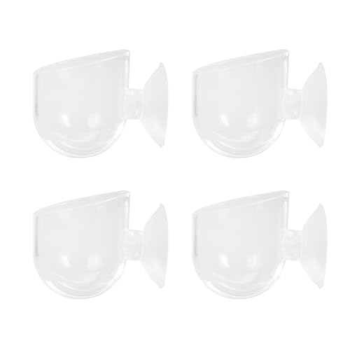 Vasos de alimentación acrílicos transparentes para peces pequeños y plantas de acuario 2