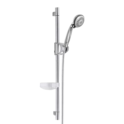 Ensemble de douche chromé haute finition avec barre et flexible Flexo
