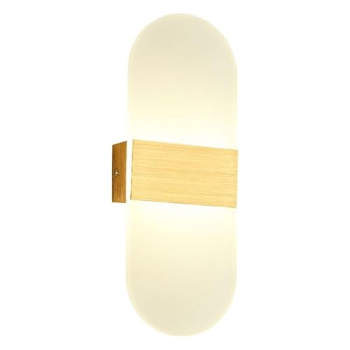 IUokLU Aplique de Pared acrílico elíptico para Interiores Moderno Ovalado LED de 5 W Regulable de Tres Colores para Sala de Estar.,