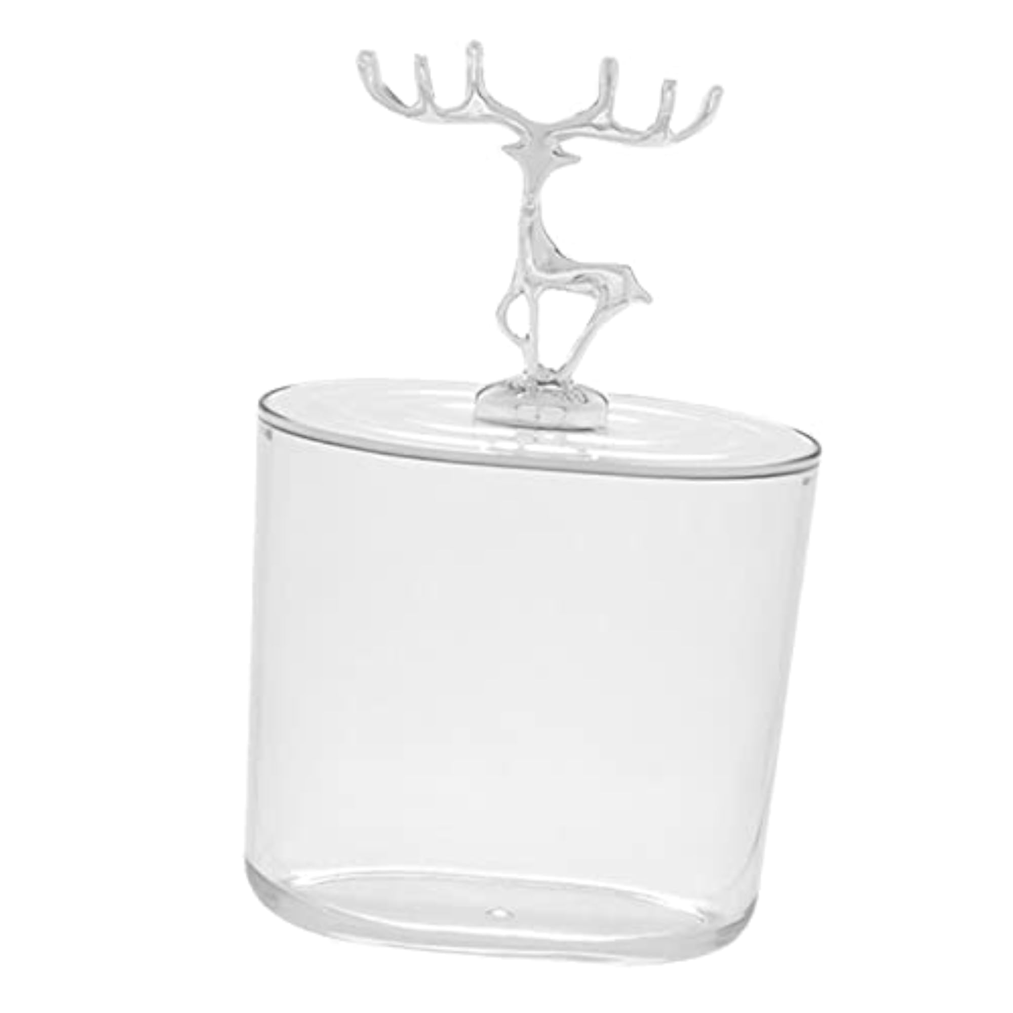 ABS Cosmetic Cotton Pad Holder with Lid, Argent